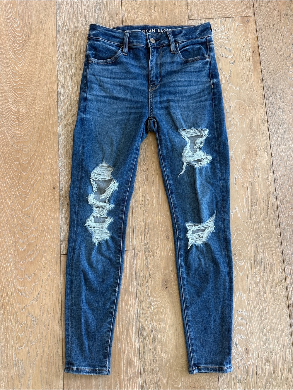 American Eagle Outfitters Distressed Ripped Short Stretch Skinny Jeans Jeggings